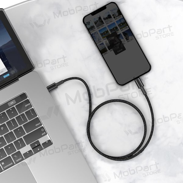 USB cable Baseus High Density Braided Fast Data PD 20W Type-C - Lightning 1.0m (negro) CATLGD-01