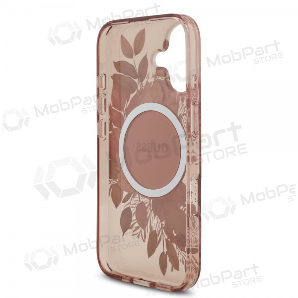 Funda para Apple iPhone 17 - Guess IML Flowers Strap MagSafe (rosa)