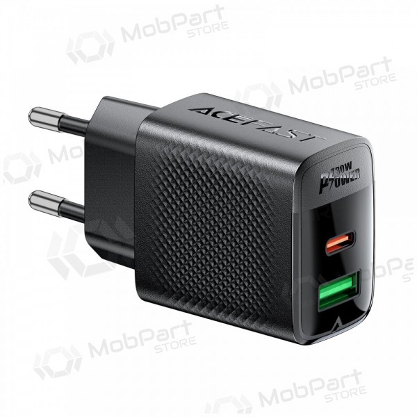 Cargador Acefast A98 30W GaN USB-C/USB-A negro