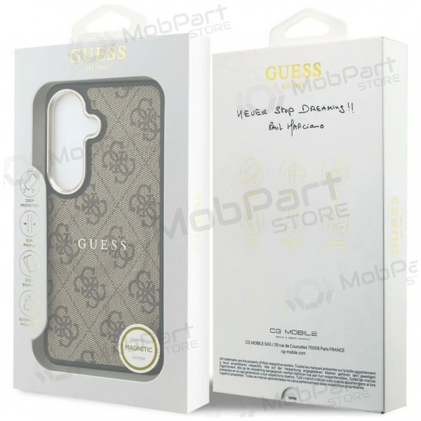 Funda para Samsung Galaxy S26 -Guess PU Leather 4G Gold Frame Magnetic- (marrón)
