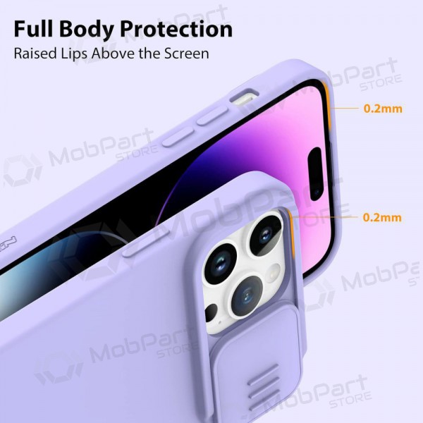 Apple iPhone 15 Plus funda „Nillkin Silicone“ (šviesiai violeta) Apple iPhone 15 Plus funda „Nillkin Silicone“ (šviesiai violeta)
