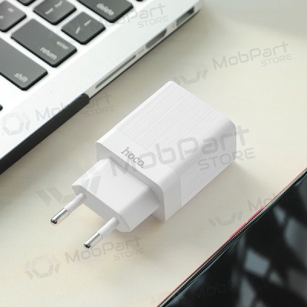 Cargador HOCO C51A Prestige power Dual USB (5V 3.4A) (blanco)