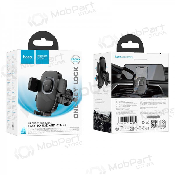 Soporte para teléfono de coche Hoco H75 (air vent) negro