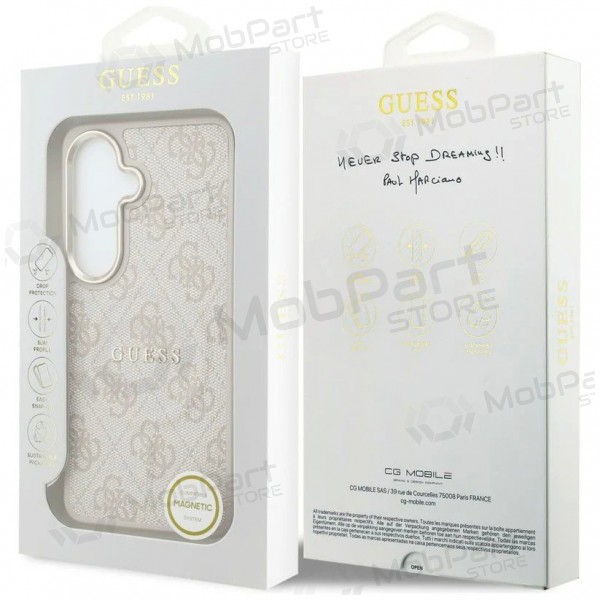 Funda para Samsung Galaxy S26 -Guess PU Leather 4G Gold Frame Magnetic- (rosa)