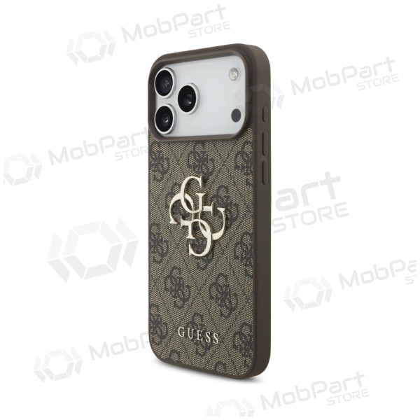 Funda para Apple iPhone 18 Pro - Guess PU 4G Metal Logo (marrón)