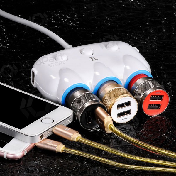 Cargador de coche - šakotuvas Hoco C1 2xUSB 3xconnector (3.1A) Cargador de coche - šakotuvas Hoco C1 2xUSB 3xconnector (3.1A)