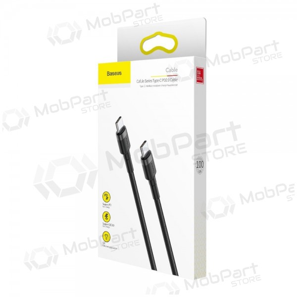 Cable Baseus Cafule PD Type-C - Type-C 3.0A 60W (gris-negro) 1.0m CATKLF-GG1