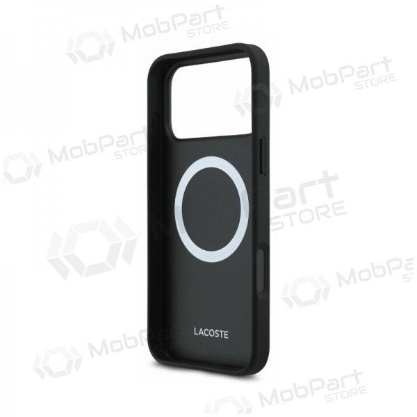 Funda para Apple iPhone 18 Pro -Lacoste PVC Petit Pique Semi Wrap Embossed MagSafe- (negra)