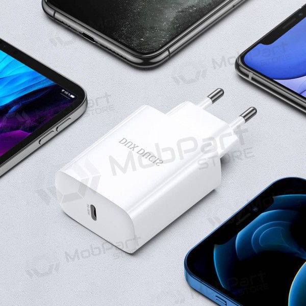Cargador Dux Ducis C60-PD 20W + Type-C-Lightning (blanco)