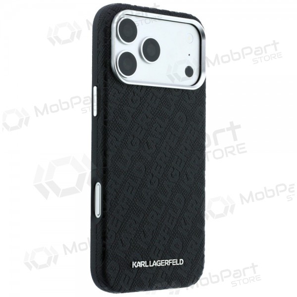 Funda para Apple iPhone 18 Pro Max - Karl Lagerfeld PU Grained Allover Semi Wrap MagSafe (negra)