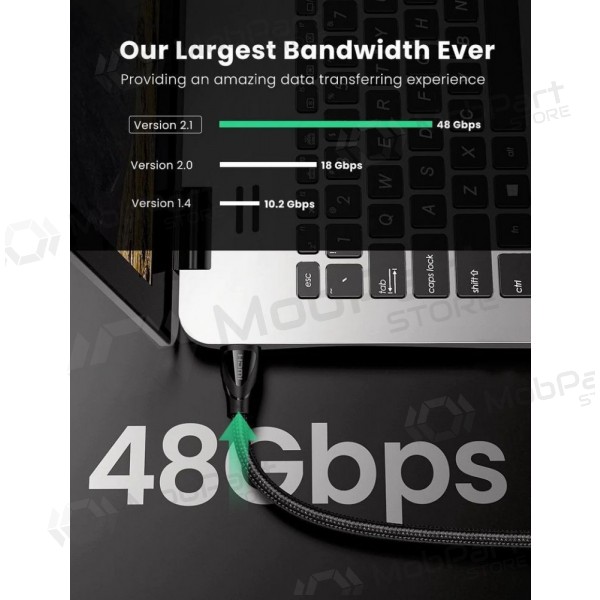 Cable HDMI Ugreen HD140 HDMI 2.1 2 m negro