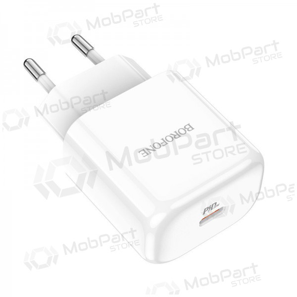 Cargador Borofone BN3 Type-C QC 3.0, PD 2.0 20W (blanco)
