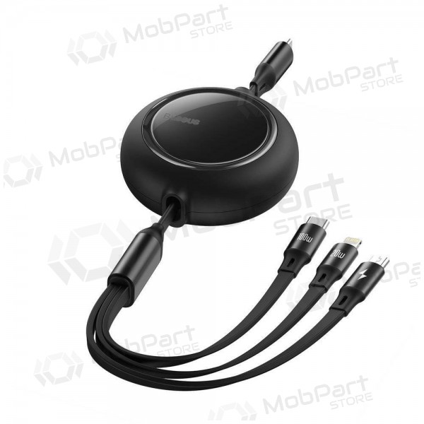 USB cable Baseus Bright Mirror Type-C - microUSB+Lightning+Type-C 100W 1.2m (negro) CAMLC-AMJ01