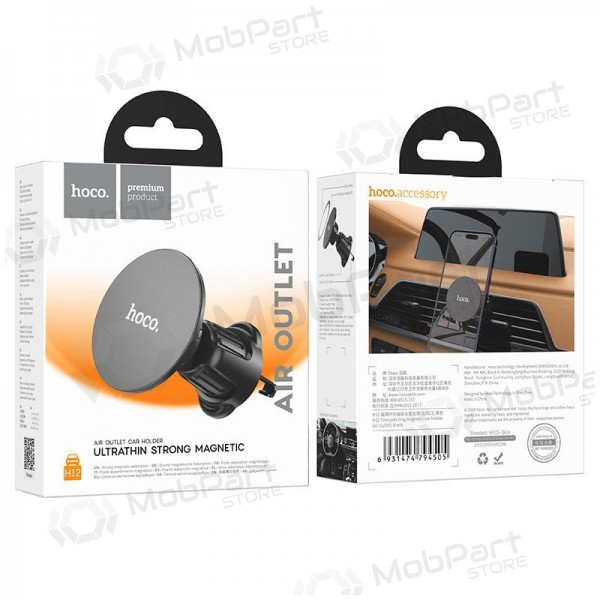 Soporte para teléfono de coche Hoco H12 (air vent) negro