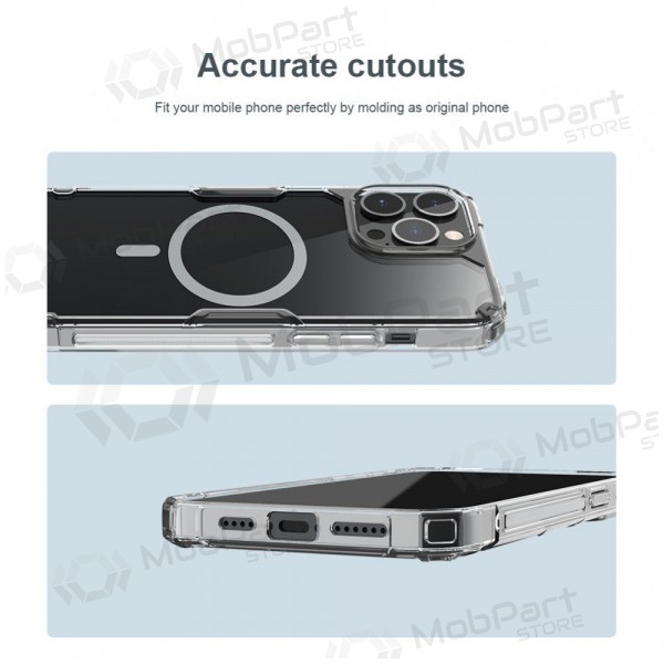 Apple iPhone 13 Pro Max funda „Nillkin Nature Magnetic“ (blanco)