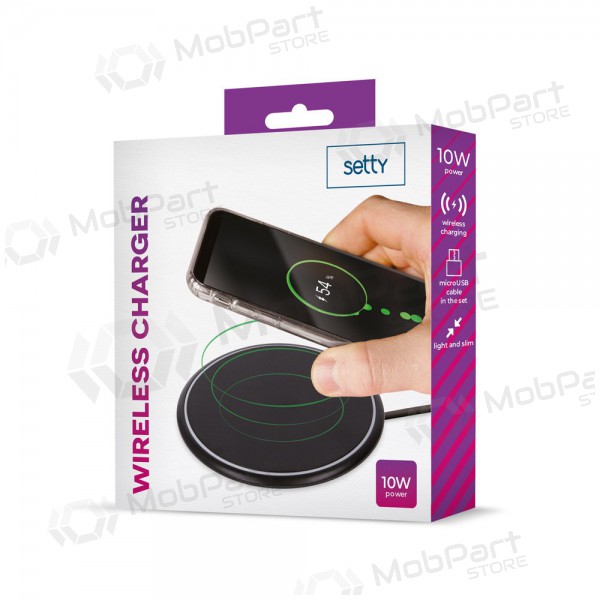 Cargador inalámbrica Setty 10W (negro)
