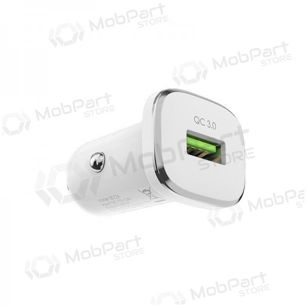 Cargador automobilinis Borofone BZ12A Quick Charge 3.0 + Type-C (blanco)