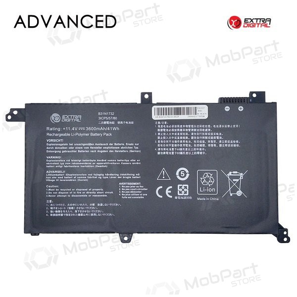 ASUS B31N1732, 3600mAh Bateria para portatil, Advanced