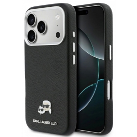 Funda para Apple iPhone 17 Pro - Karl Lagerfeld PU Karl and Choupette Heads Pins MagSafe
