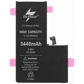 Batería Apple iPhone 15 Pro, acumulador Di-Power 3440 mAh (capacidad aumentada)