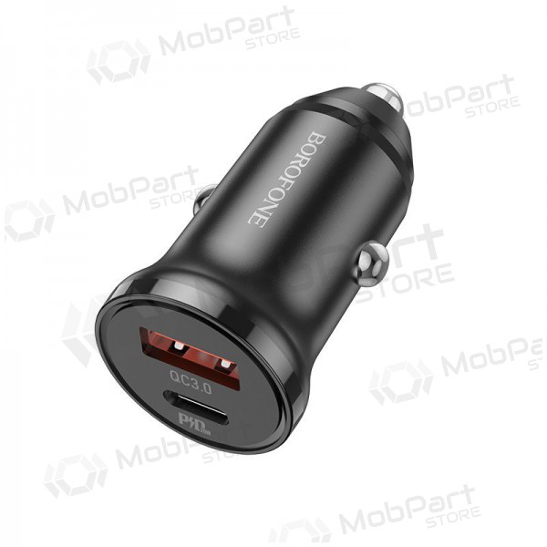 Cargador automobilinis Borofone BZ18A USB-A/Type-C PD20W+QC3.0 (negro)