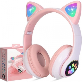 Auriculares inalámbricos Cat Glow supraaurales con micrófono USB-C + 3,5 mm