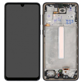 Ekranas Samsung A336 A33 5G 2022 su lietimui jautriu stikliuku y rėmeliu Black OLED (real size)