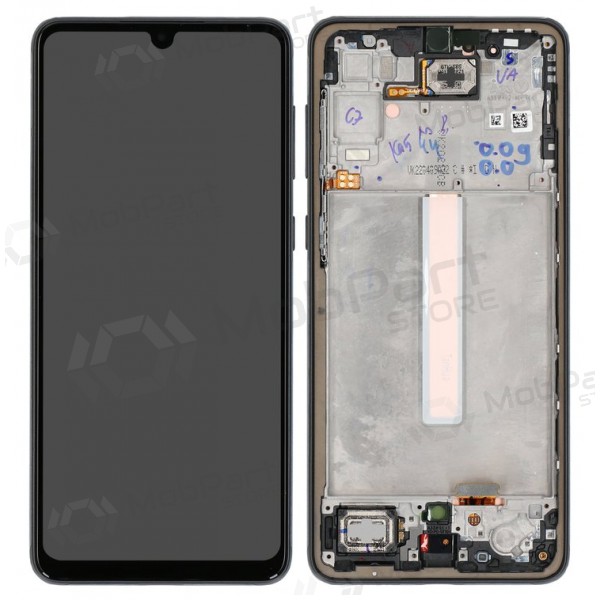 Ekranas Samsung A336 A33 5G 2022 su lietimui jautriu stikliuku y rėmeliu Black OLED (real size)