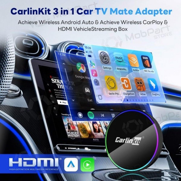 Adaptador CarPlay Carlinkit HD2CP Pro inalámbrico Android Auto negro