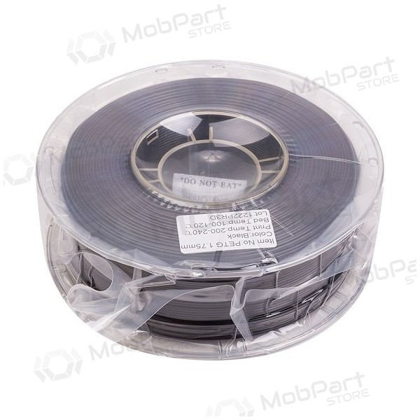 3D spausdinimo plastikas PETG, 1.75mm, 1kg, negro