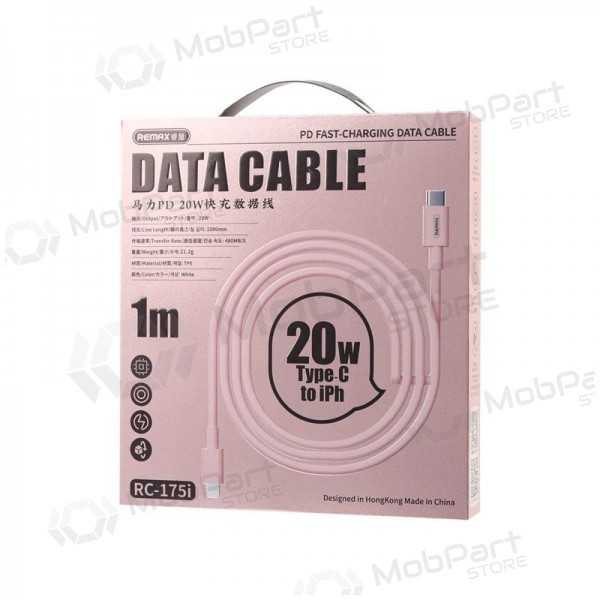USB cable Remax RC-175i USB-C to Lightning 20W 1.0m blanco