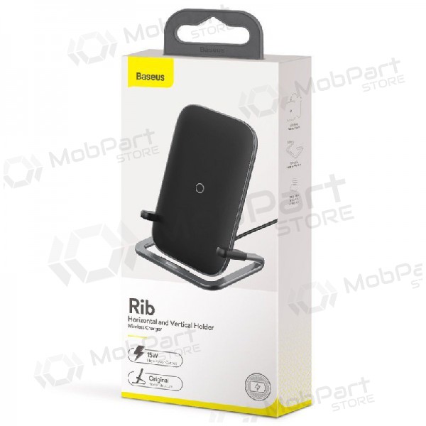Inalámbrica cargador Baseus Cobble Horizontal 15W (supports QI standard) (negro)
