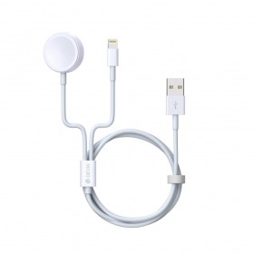 USB cable Devia Smart 2in1 Lightning+Apple Watch wireless cargador