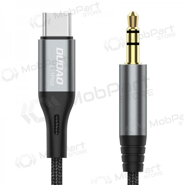 Cable de audio Dudao L11ProT USB-C a 3.5 mm 1 m negro
