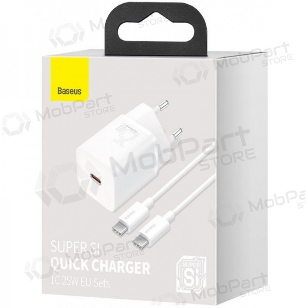 Cargador buitinis Baseus Super Si 25W + Type-C 1.0m blanco TZCCSUP-L02