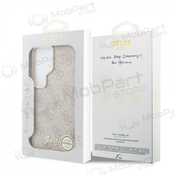 Funda para Samsung Galaxy S26 Ultra - Guess PU 4G Script Metal Logo Magnetic (rosa)