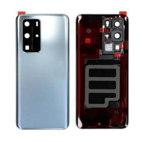 Huawei P40 Pro tapa trasera de la batería (plata) (Silver Frost) (usada grade A, original)