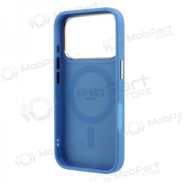 Funda para Apple iPhone 18 Pro - Guess PU 4G Ring Stand MagSafe (azul)