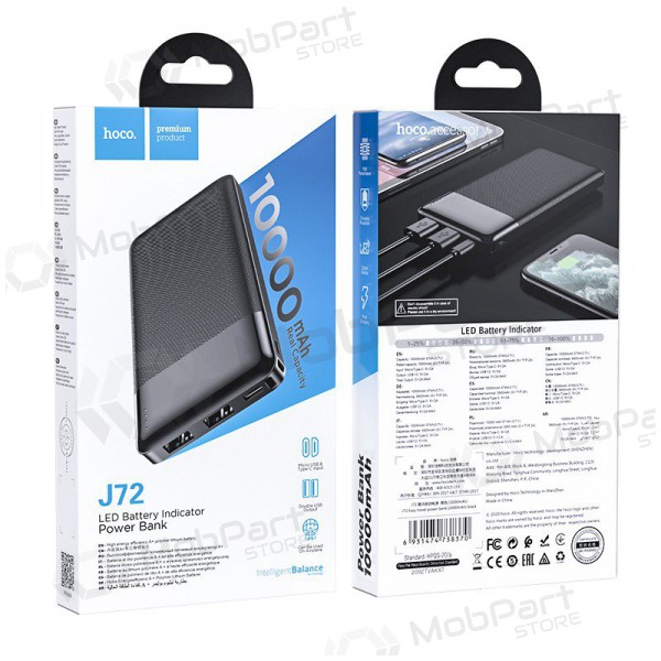 Batería externa Power Bank Hoco J72 10000mAh negro Batería externa Power Bank Hoco J72 10000mAh negro