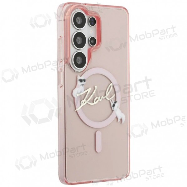 Funda para Samsung Galaxy S26 Ultra - Karl Lagerfeld IML Choupette Karl Script Logo Magnetic (rosa)