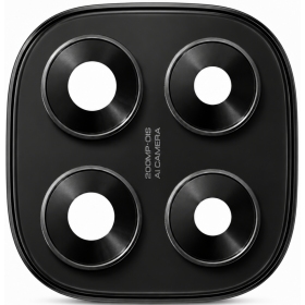 Cristal de cámara con marco para Xiaomi Redmi Note 14 Pro 5G (negro)