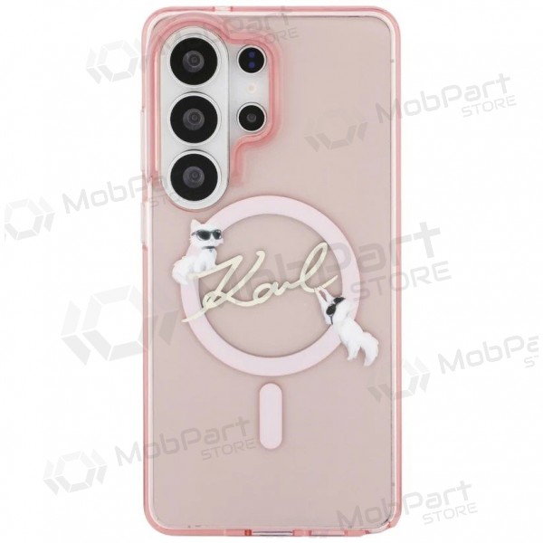 Funda para Samsung Galaxy S26 Ultra - Karl Lagerfeld IML Choupette Karl Script Logo Magnetic (rosa)