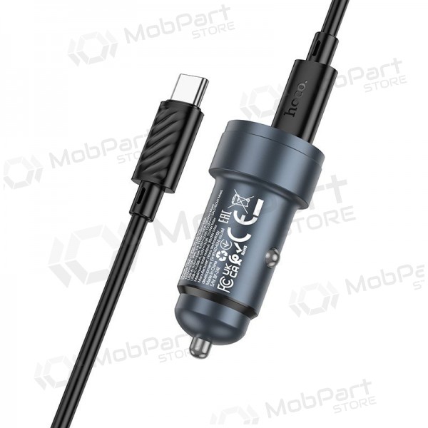 Cargador de coche Hoco Z57A 30 W USB-C + USB-A con cable USB-C de 1 m