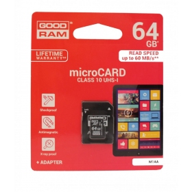 Tarjeta de memoria GOODRAM MicroSD 64Gb (class 10) + SD adapter