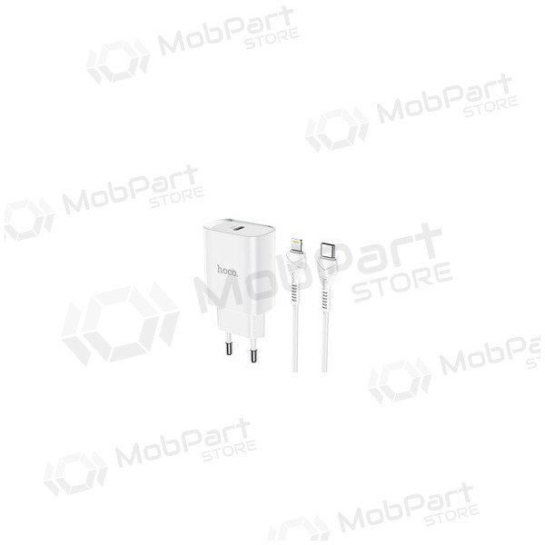 Cargador Hoco N14 Smart Charging PD20W Type-C to Lightning (blanco)