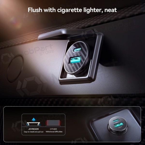 Cargador de coche Joyroom JR-CCN16 USB-A/USB-C 15W negro