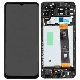 Ekranas Samsung A135 A13 4G 2022 su lietimui jautriu stikliuku y rėmeliu Black original