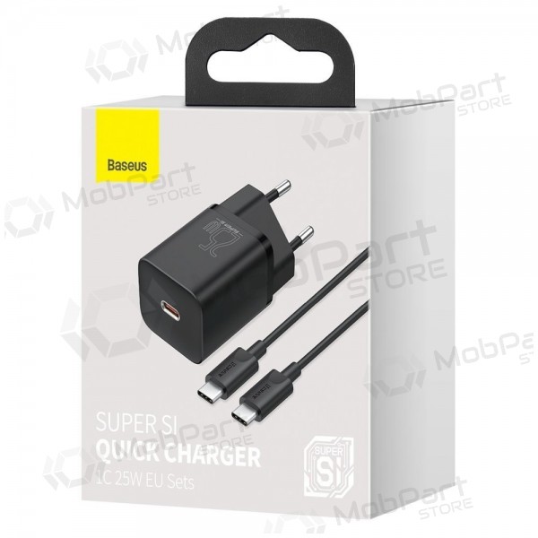 Cargador buitinis Baseus Super Si 25W + Type-C 1.0m negro TZCCSUP-L01
