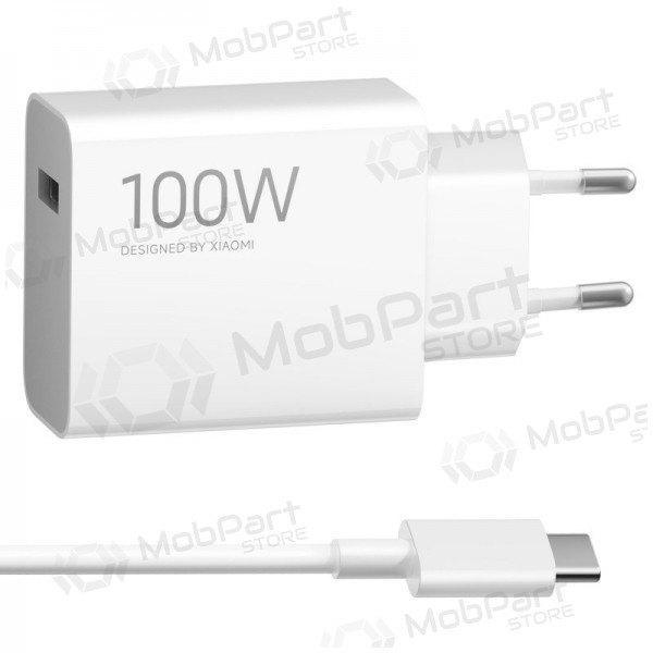 Cargador de teléfono Xiaomi Charging Combo BHR095VEU 100 W USB-A con cable USB-C blanco