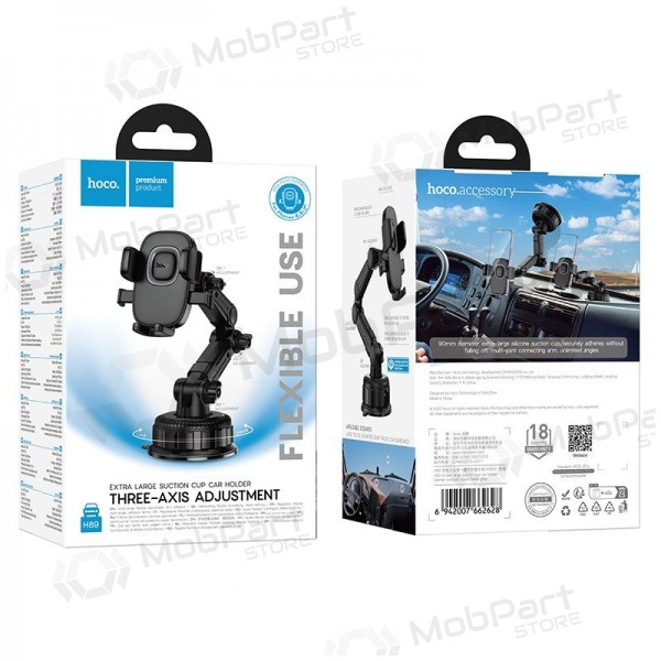 Soporte de teléfono para coche Hoco H89 para salpicadero de 4.5–7 pulgadas.